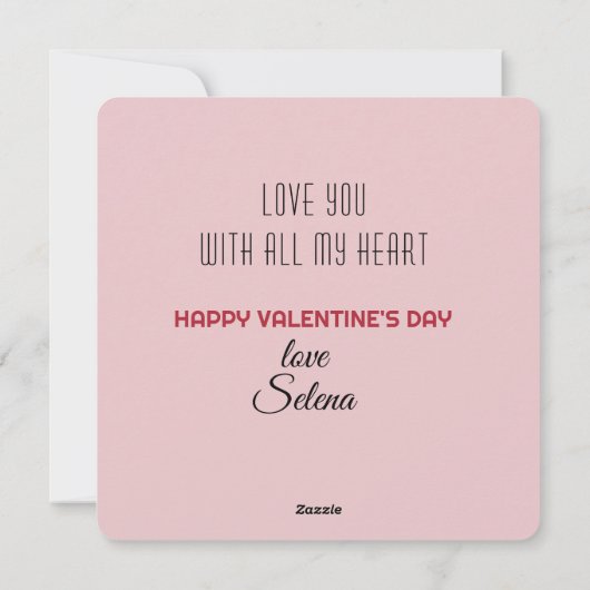 Roze Kant Hart Liefde Je Nota VALENTIJN Feestdagenkaart (Achterkant)