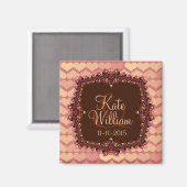 Roze kant harten sparen de DatumWuwnetten Magnet (Voorkant / Achterkant)