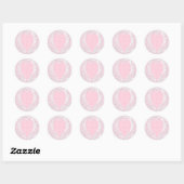 roze kant hartslag verzegeling ronde sticker (Vel)