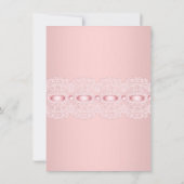  Roze kant High Tea Vrijgezellenfeest Kaart (Achterkant)