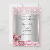  Roze kant High Tea Vrijgezellenfeest Kaart (Voorkant)