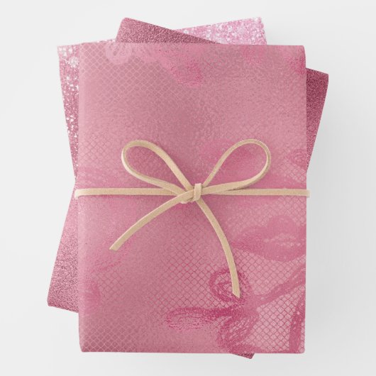 Roze Kant Inpakpapier Vel (In situ)