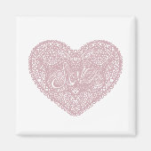 Roze Kant Inspirerend Romantische Liefde Hart Magneet (Voorkant)