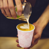 Roze Kant Koffie Bar Papier Cups Papieren Bekers