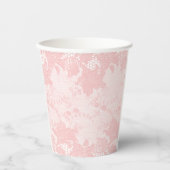Roze Kant Koffie Bar Papier Cups Papieren Bekers (Voorkant)