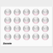 Roze Kant & Kruis Doopsticker Ronde Sticker (Vel)