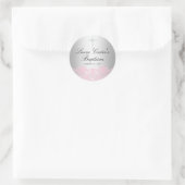 Roze Kant & Kruis Doopsticker Ronde Sticker (Tas)