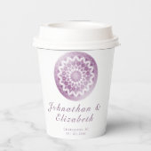Roze Kant Mandala Bruiloft Papieren Bekers (Achterkant)