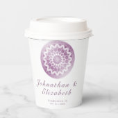 Roze Kant Mandala Bruiloft Papieren Bekers (Voorkant)
