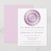 Roze Kant Mandala Oefenbruiloftsdiner Kaart (Voorkant / Achterkant)