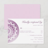 Roze Kant Mandala Trouw RSVP Kaart (Voorkant / Achterkant)
