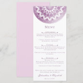 Roze Kant Mandala Trouwmenu Menu (Voorkant / Achterkant)