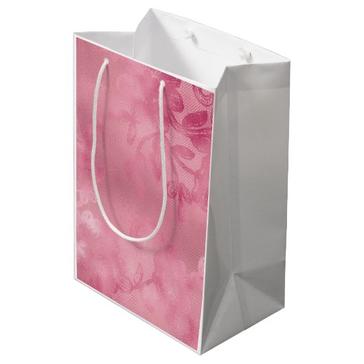 Roze Kant Medium Cadeauzakje (Achterkant Gekanteld)