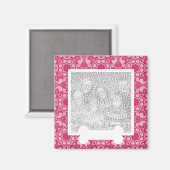  Roze Kant met Bone Pet Photo Magnet (Voorkant / Achterkant)