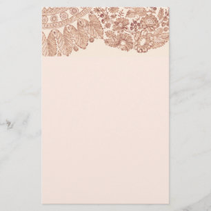 Roze Kant met Rozen Briefpapier