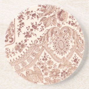 Roze kant met Rozen Zandsteen Onderzetter