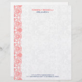 Roze kant met witte Damasjes Briefhoofd (Voorkant / Achterkant)