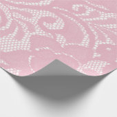 Roze Kant Patroon Mooie Cadeaupapier (Hoek)