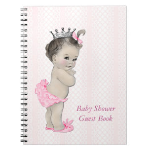 Roze Kant Princess Baby Shower Gastboek Notitieboek