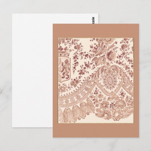 Roze kant Rozen Briefkaart (Voorkant / Achterkant)