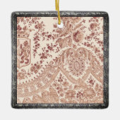 Roze kant Rozen Keramisch Ornament (Voorkant)