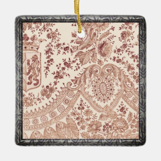 Roze kant Rozen Keramisch Ornament (Voorkant)