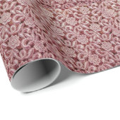 Roze kant, rozen patroon. cadeaupapier (Rol Hoek)