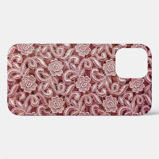 Roze kant,  rozen patroon. Case-Mate iPhone case (Achterkant (horizontaal))