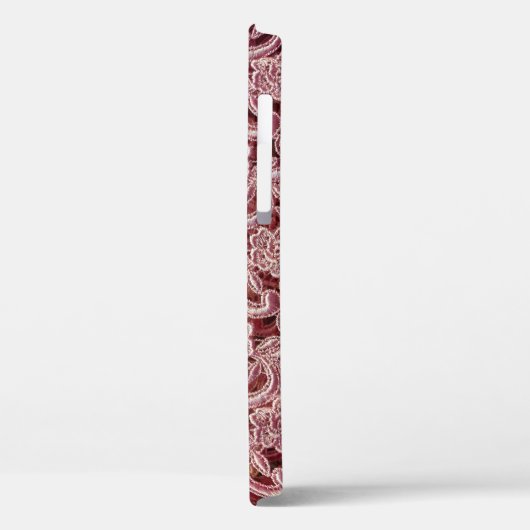 Roze kant,  rozen patroon. Case-Mate iPhone case (Achterkant / Links)