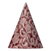 Roze kant, rozen patroon. feesthoedjes (Links)