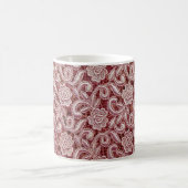 Roze kant,  rozen patroon. koffiemok (Center)