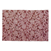 Roze kant,  rozen patroon. kussensloop (Achterkant)