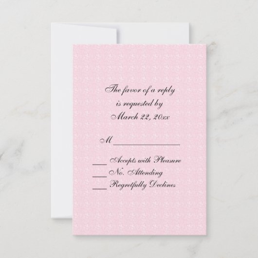 Roze kant RSVP Kaartje (Voorkant)