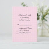 Roze kant RSVP Kaartje (Staand voorkant)