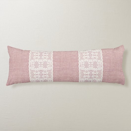 roze, , kant, schoot, grunge, Victoriaans Lichaamskussen (Voorkant)