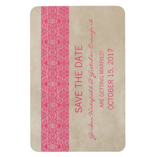 Roze kant sparen de Magneet van de Datum (Verticaal)