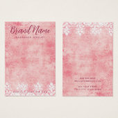  roze kant stencil damast oorbel kaart (Voorkant /achterkant)