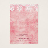  roze kant stencil damast oorbel kaart (Achterkant)
