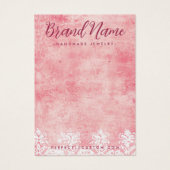  roze kant stencil damast oorbel kaart (Voorkant)