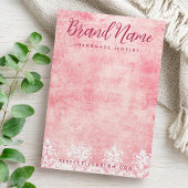  roze kant stencil damast oorbel kaart