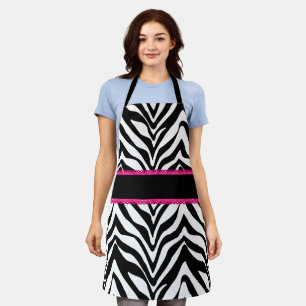 Roze kant van het laken Zebra Pattern Schort
