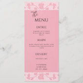 Roze Kant Vintage Elegante Trouw Menu (Voorkant)