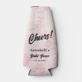 Roze kant Vrijgezellenfeest flesje koeler (Voorkant)