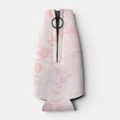 Roze kant Vrijgezellenfeest flesje koeler (Achterkant)