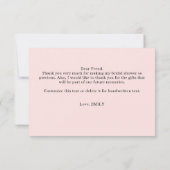 Roze kant Vrijgezellenfeest Hartelijk dank Bedankkaart (Achterkant)