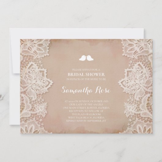 Roze  kant Vrijgezellenfeest Kaart (Voorkant)