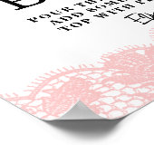 Roze kant Vrijgezellenfeest Mimosa Bar, teken Poster (Hoek)