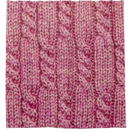 Roze kantelnit douchegordijn (Voorkant)