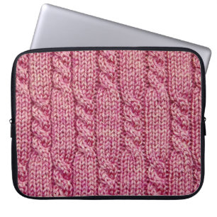 Roze kantelnit laptop sleeve