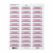 Roze kanten adreslabel V005 Etiket (Full Sheet)